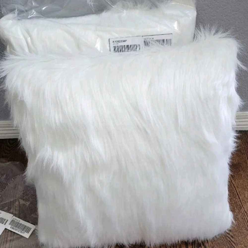 Fluffy Large Faux Fur Throw Pillows - 2